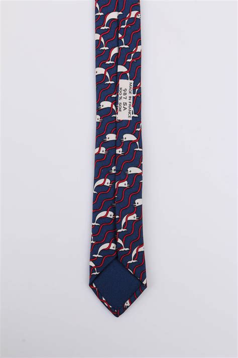 hermes dolphin tie|HERMES 5 Fold Navy Blue Dolphin Wave Stripe Print .